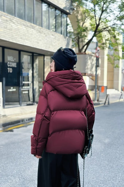 Cropped Oversized Duck Fill Puffer Jacket