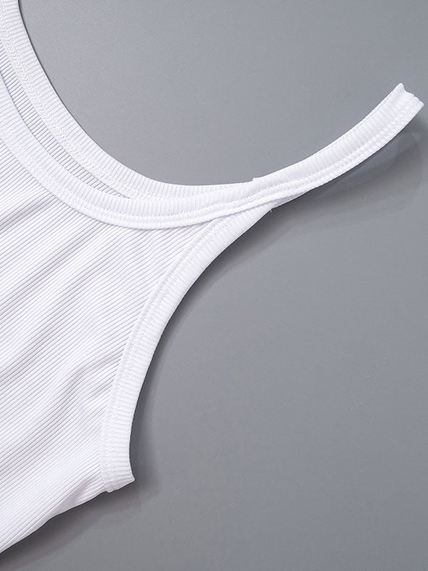 White Cami Top U-Neck Cowboy Camis For Women
