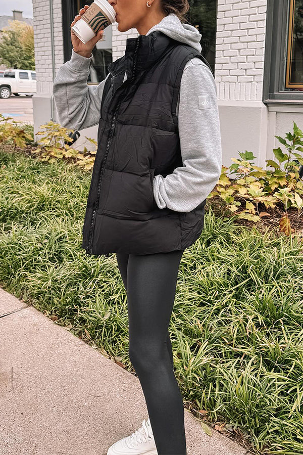 Solid color fashionable lazy style cotton vest jacket