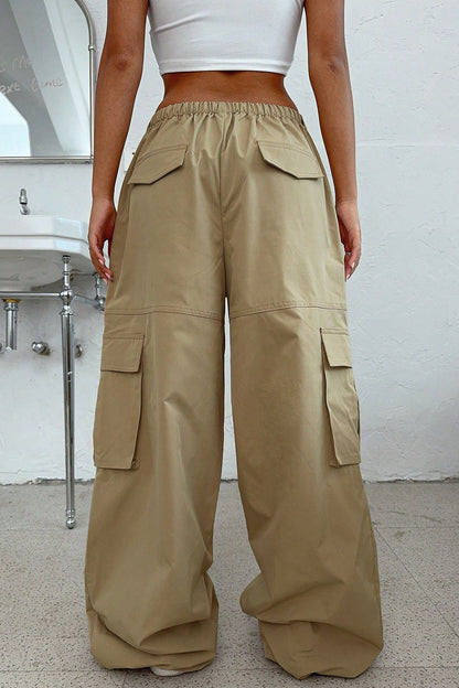 American Style Elastic Waist Utility Cargo Pant