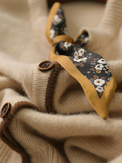 Aurora Vintage Crew Neck Cotton knitted Cardigan