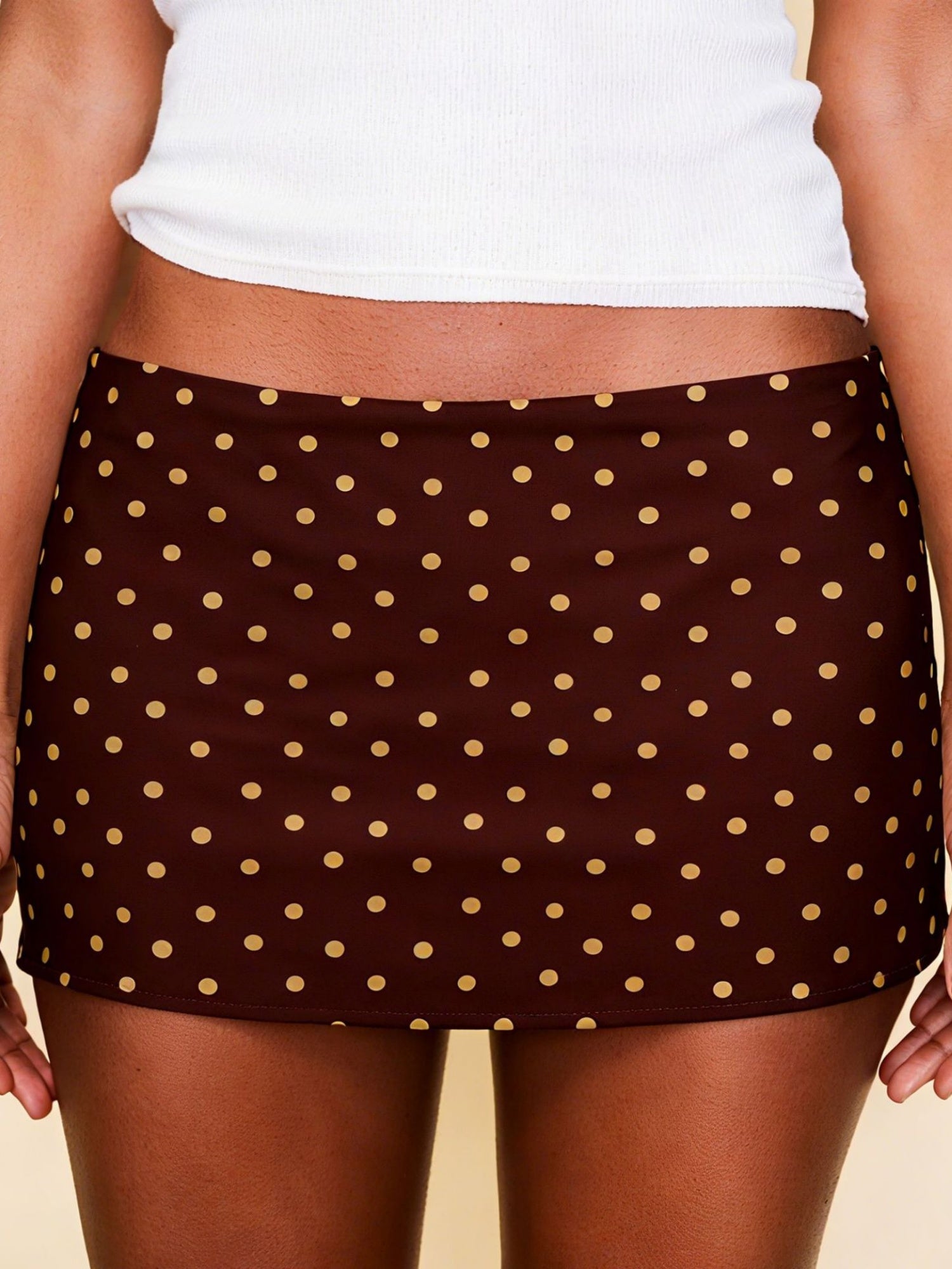 Polka Dots Hip Wrap Short Skirt