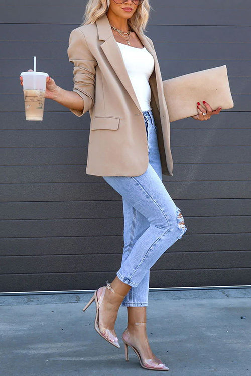 High Rise Distressed Ripped Skinny Jeans