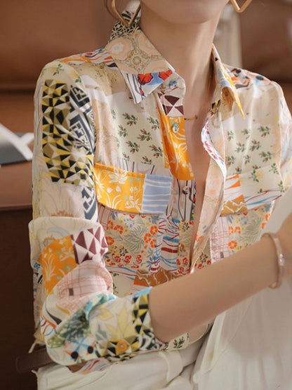 Aaliyah Loose Lapel Printed Shirt