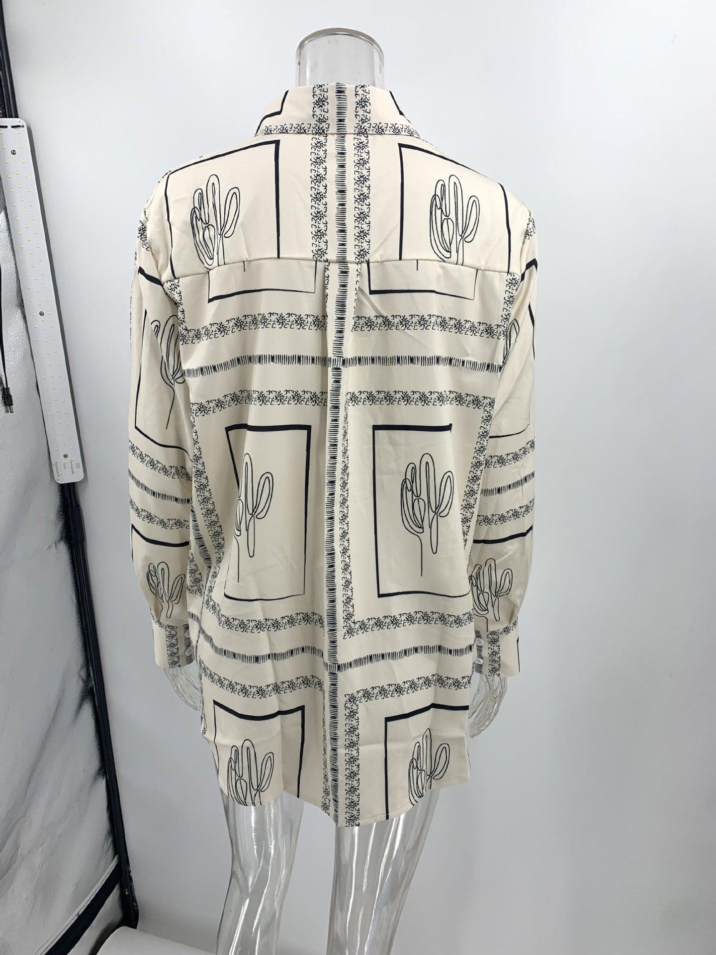 Abstract Print Full Sleeves Shirt & Pants Coord Set