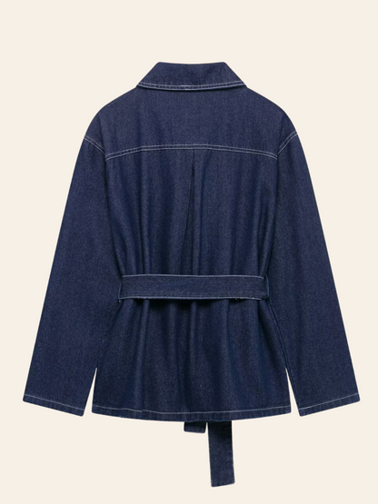 Lexie Belted Denim Jacket