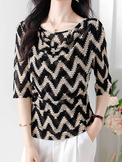 Sydney Slim Crew Neck Chiffon Top
