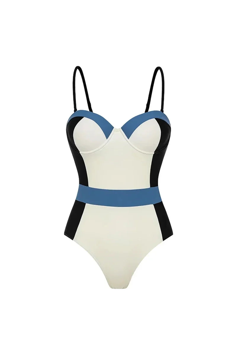 Colorblock Structured One Piece Swimsuit
