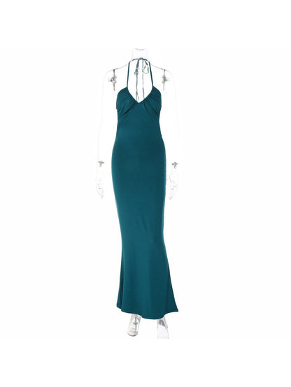 Lace up Backless Cutout Tied Slim Sleeveless Dress