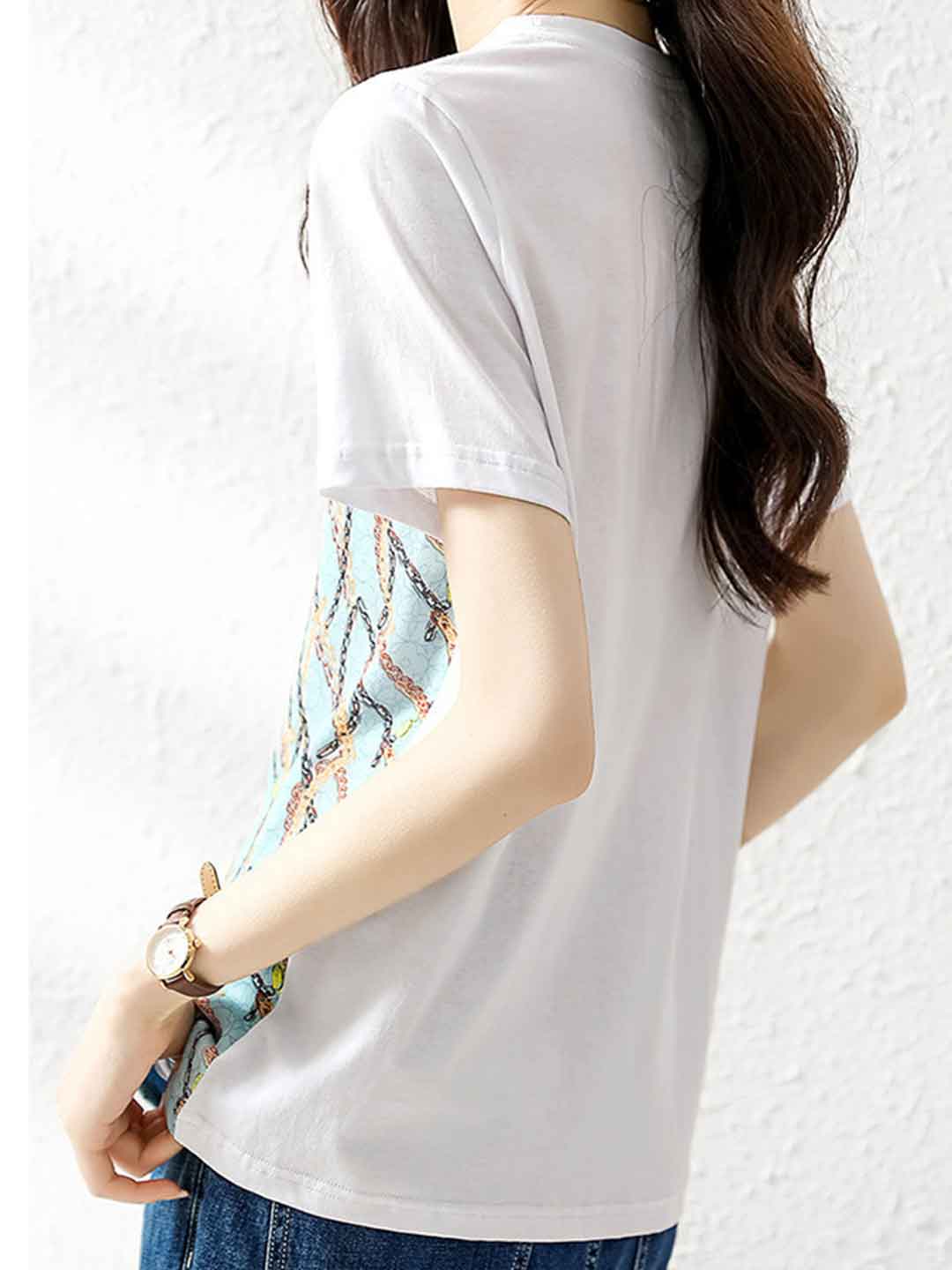 Alexa Loose Crew Neck Printed Top