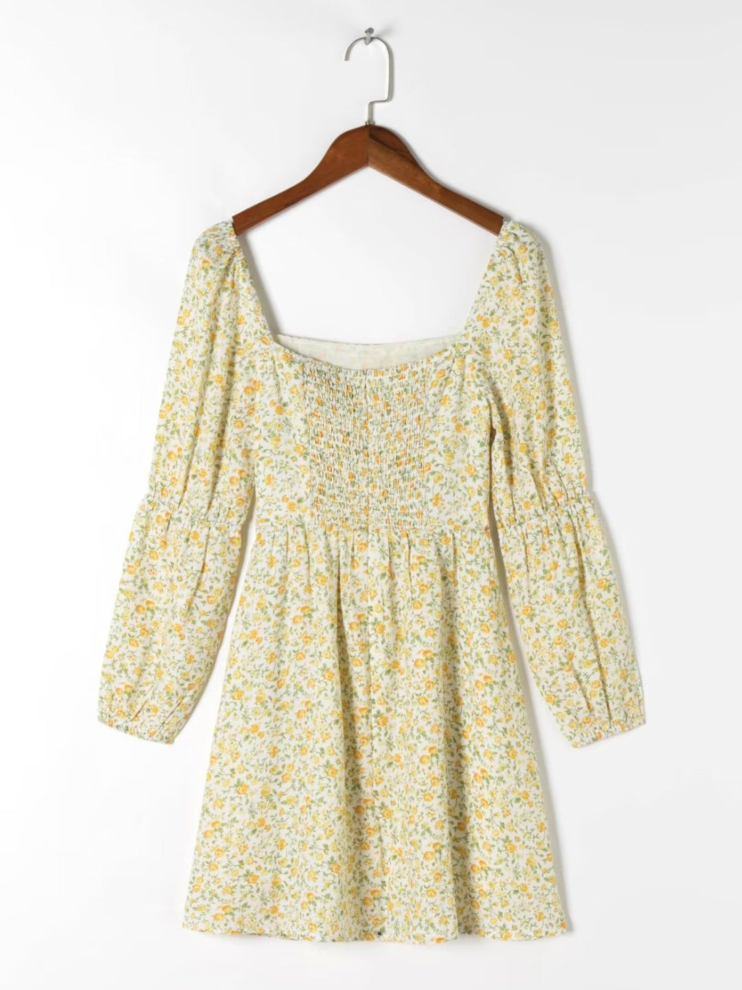 Square Collar Printed Summer Dress