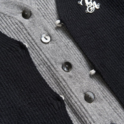 Elegant Black Knit Long Cardigan With Hollow Out Design