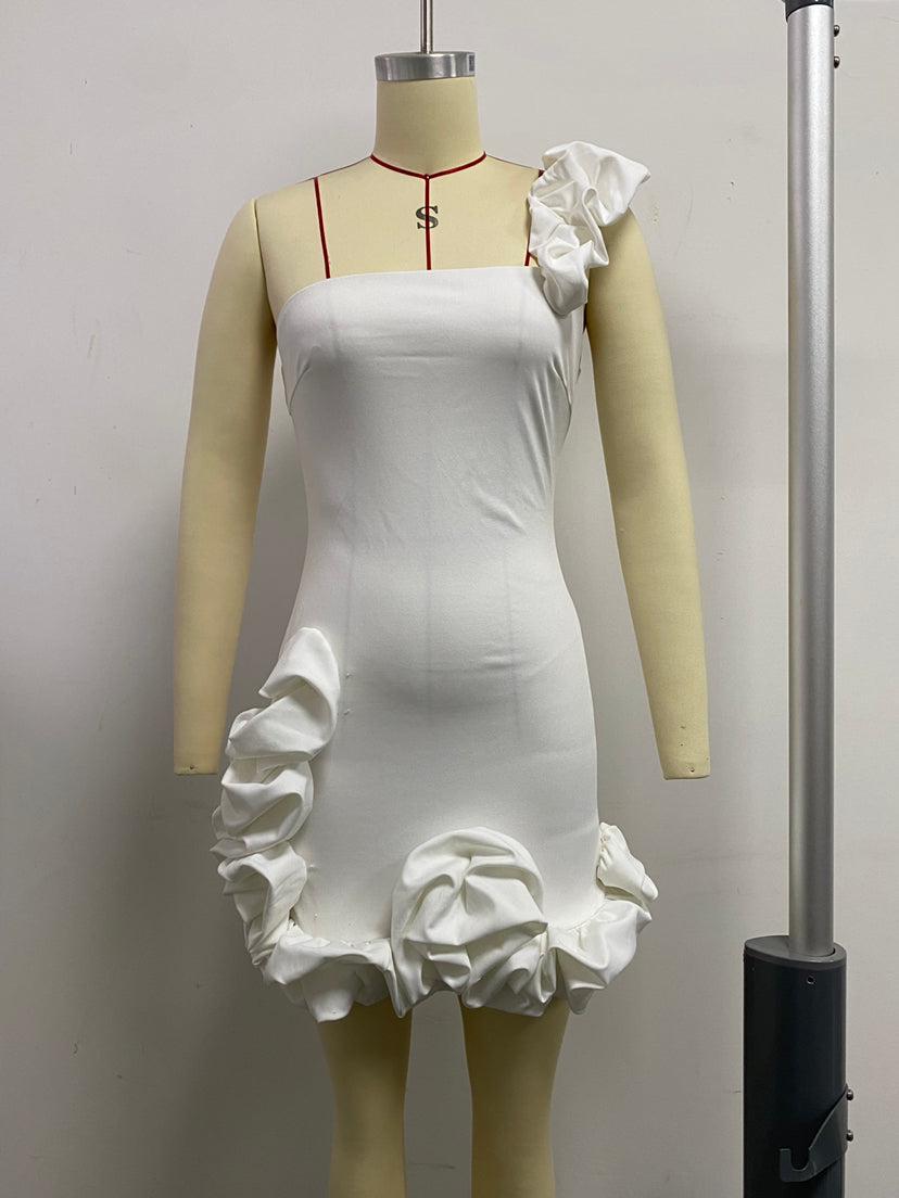 Bud Waist One Shoulder Dress