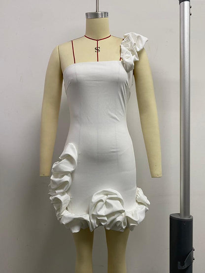 Bud Waist One Shoulder Dress