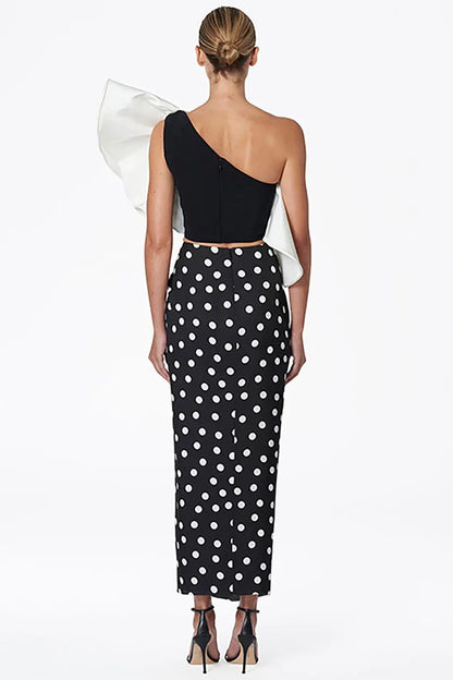 Bikini Set with Polka Dot Wrap Skirt