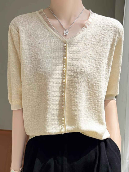 Alexis Retro V-Neck Lantern Sleeve Organza Top-Black