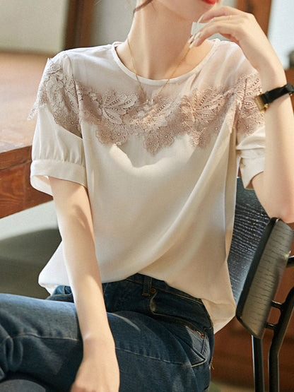 Mya Retro Embroidered Floral Shirt-Black