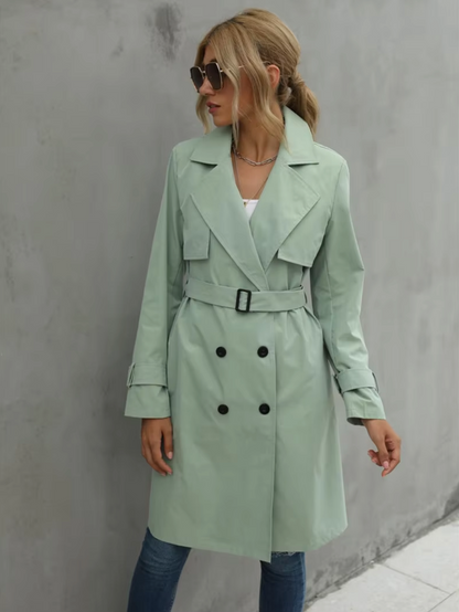 | Women’s Double Breasted Belted Trench Coat