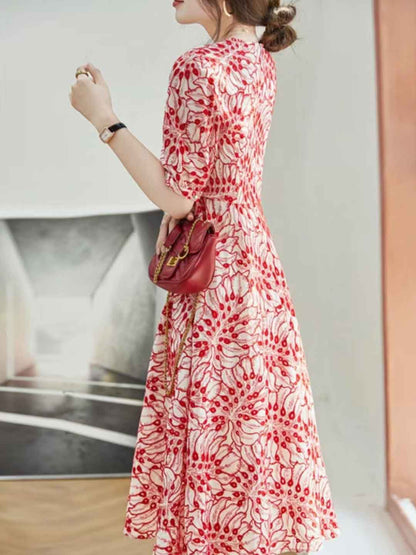 Genesis Vacation Crew Neck Printed Dress