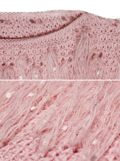 Tassel Knitting Hood Sweaters