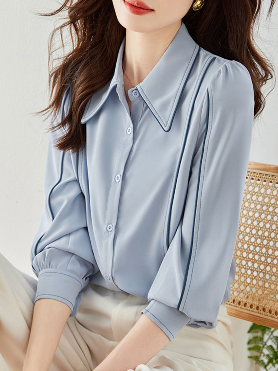 Abigail Classic Chiffon Long Sleeve Shirt