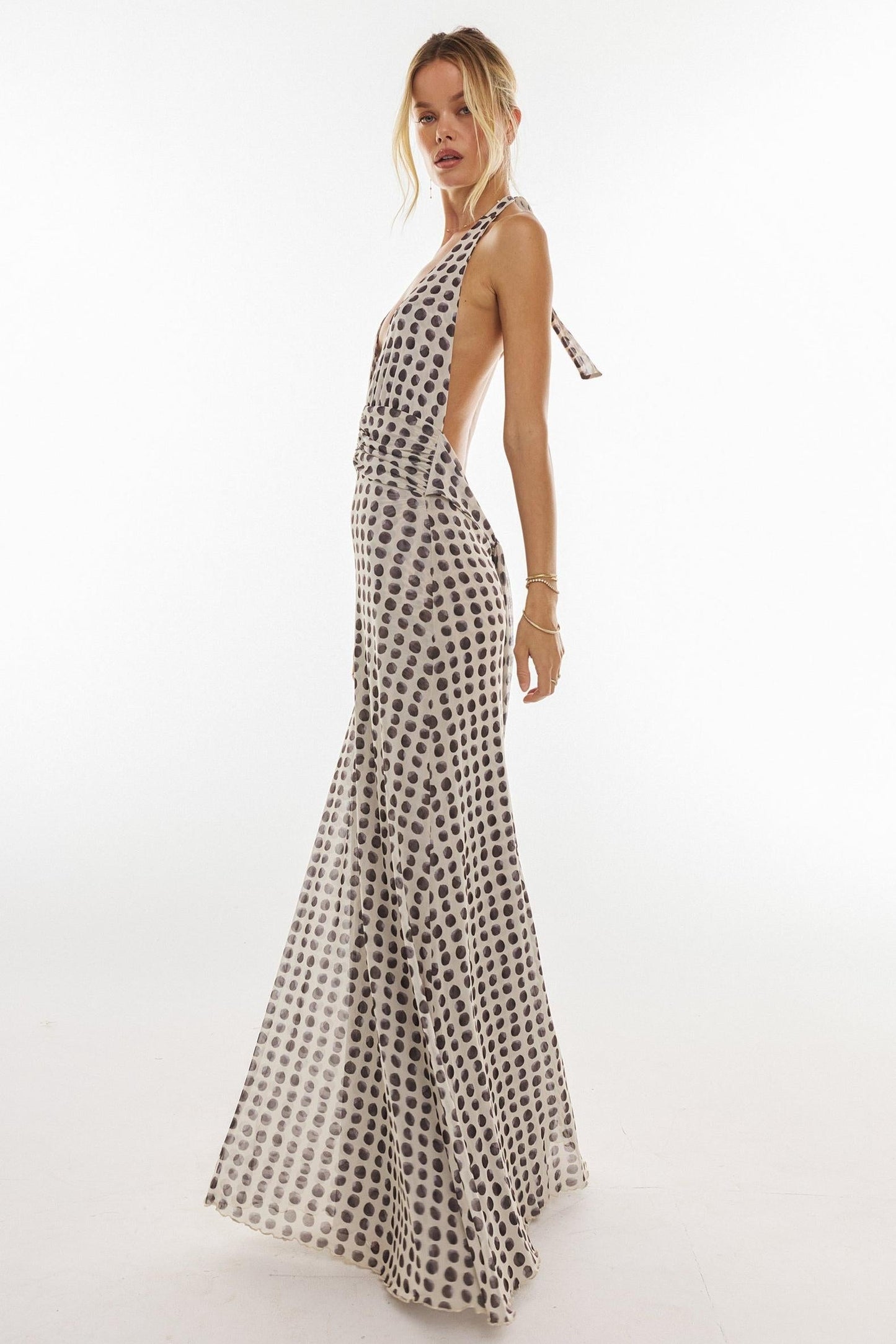 Camoni Polka Dot Diary Maxi Dress