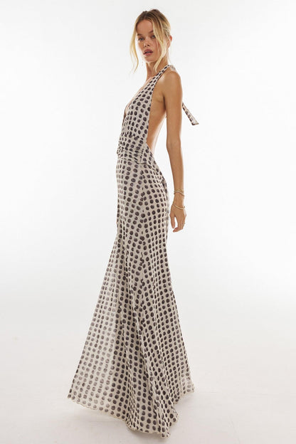 Camoni Polka Dot Diary Maxi Dress