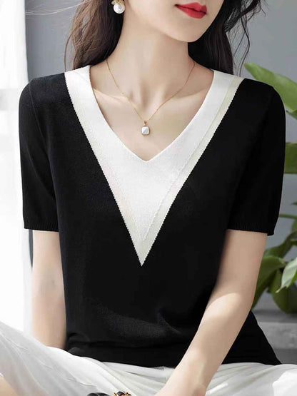 Hailey Classic V-Neck Knitted Top