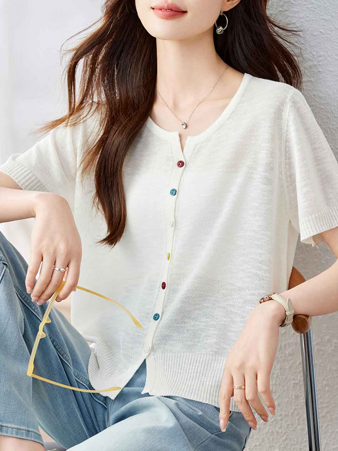 Gianna Chic Solid Color Knitted Cardigan