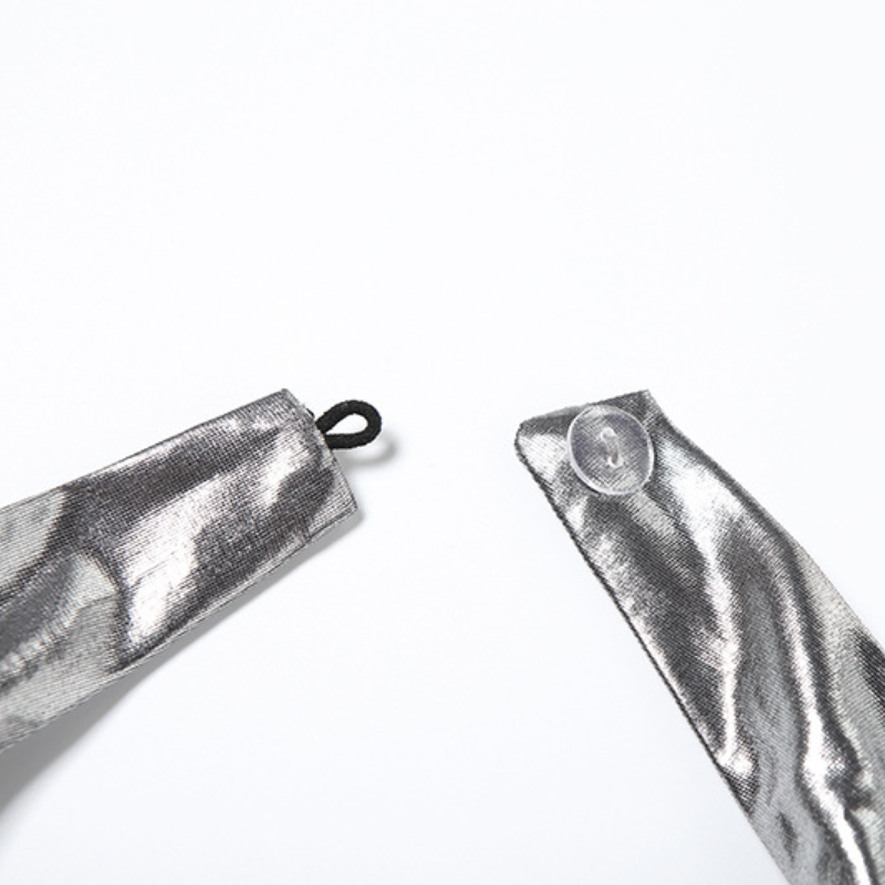 Halter cowl neck slit button metallic maxi dress