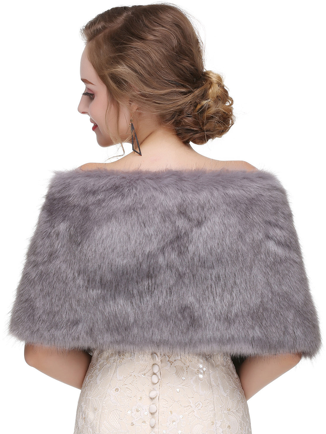 Faux Fur Wedding Wrap Shawl Bridal Winter Warm Cover Ups