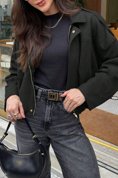 Batwing Sleeve Bomber Jacket