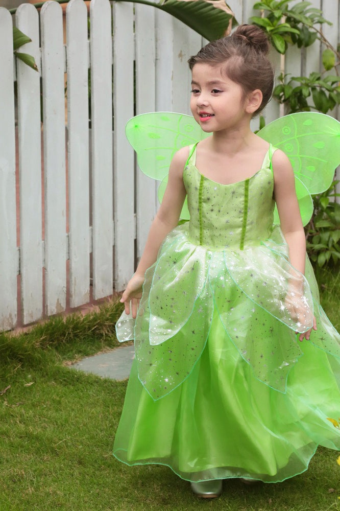 Green Fairy Dress Kid Halloween Costume