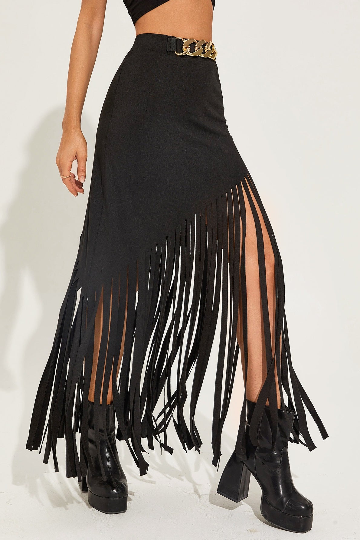 Goth Fringe Punk Mini Skirt