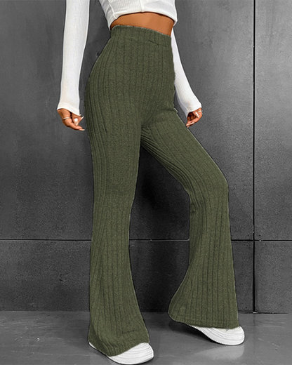 Micro Flared High Waisted Slim Fit Pants