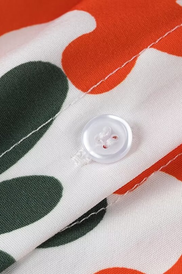 Positioning Plant Leaf Print Long Dress