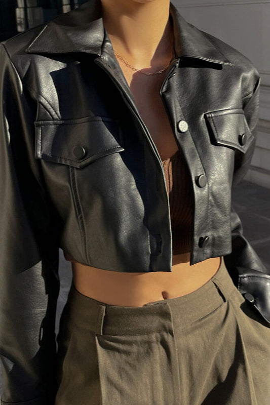 Sexy Cropped Biker Coat