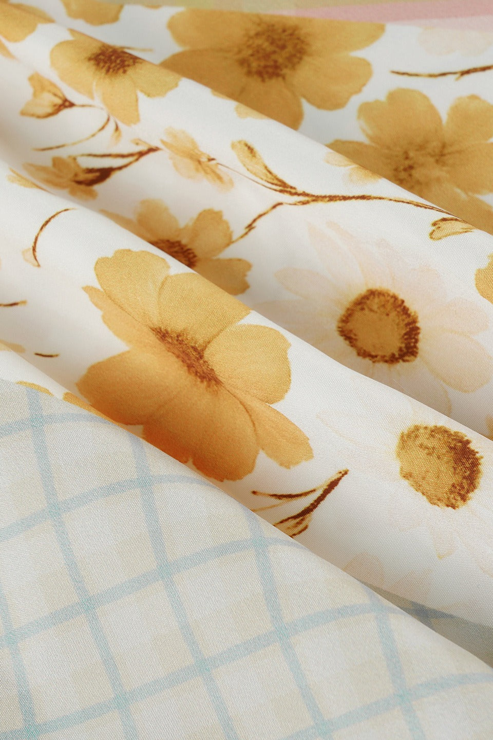 Contrast Floral Panel Straight Skirt