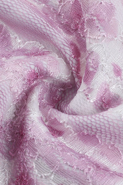 V-Neck Floral Jacquard Backless Vacation Maxi Dress