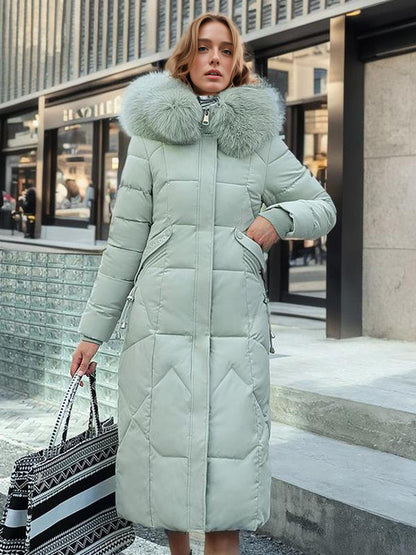 Longline Coat Hooded Zip Up Hooded Qualited Casual Winter Outerwear