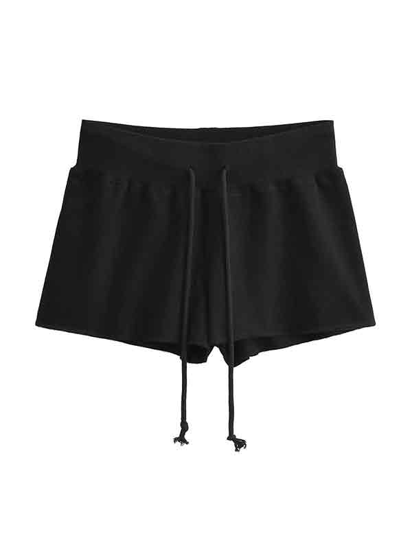 Solid Color Drawstring Shorts