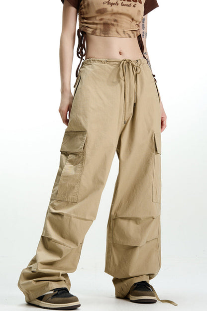 Vintage Khaki Wide Leg Cargo Pant