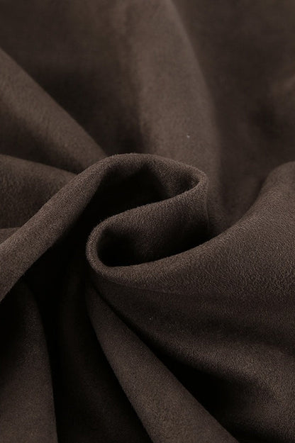 Loose Fit Brown Suede Jacket