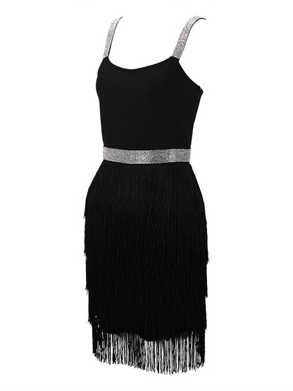 Birthday Party Dress V-Neck Sleeveless Cocktail Mini Dresses With Fringe