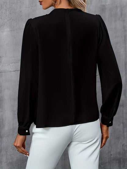 Women's Turtleneck Long Sleeve Blouse – Elegant Office Sophisticated Top