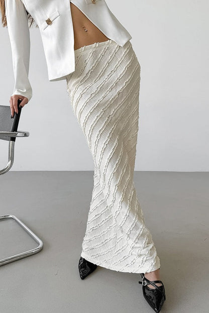 Knit Split Bodycon Maxi Skirt