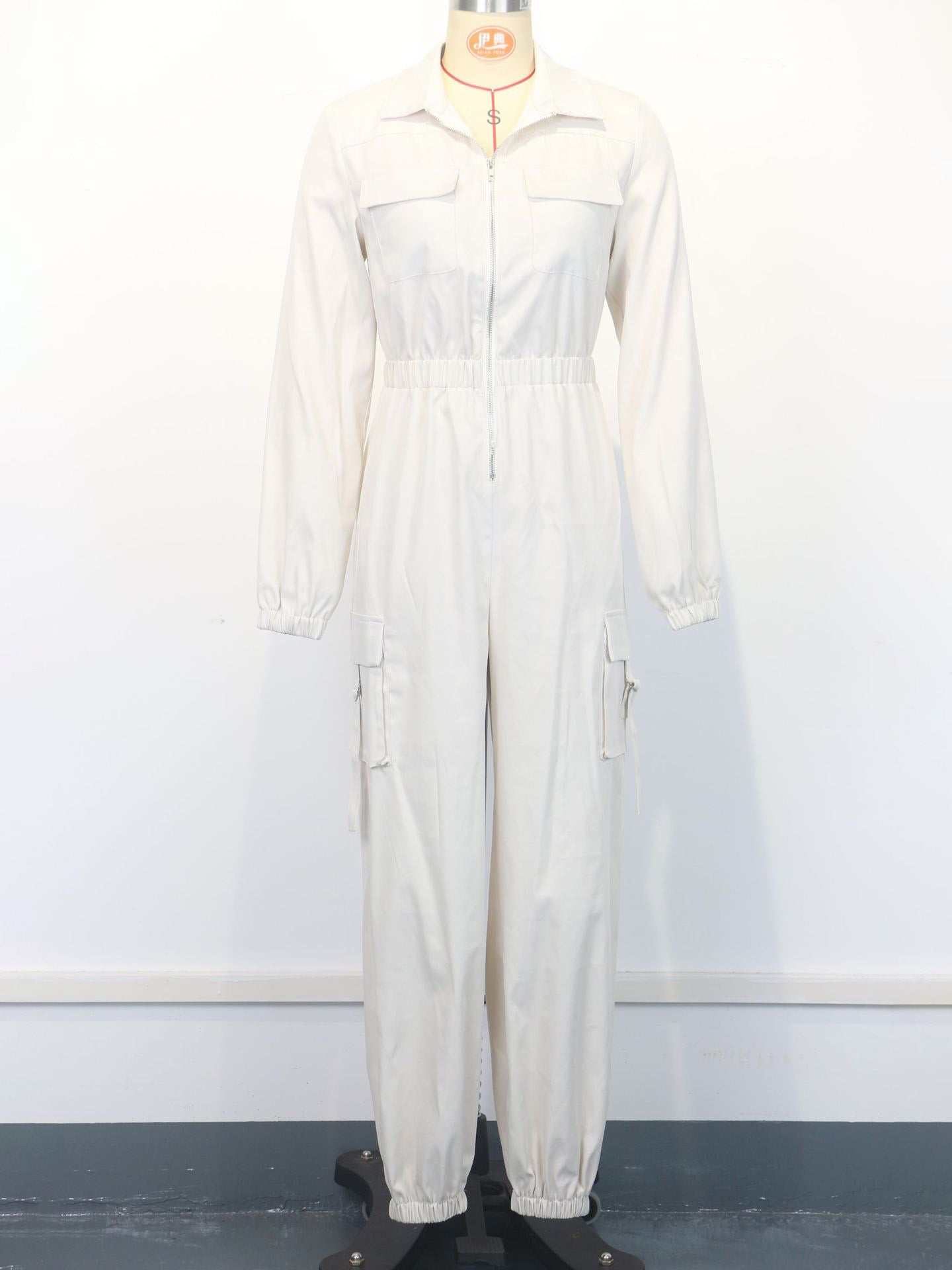 Cargo Jumpsuit With Elastic Waist And Pockets For Women 2026