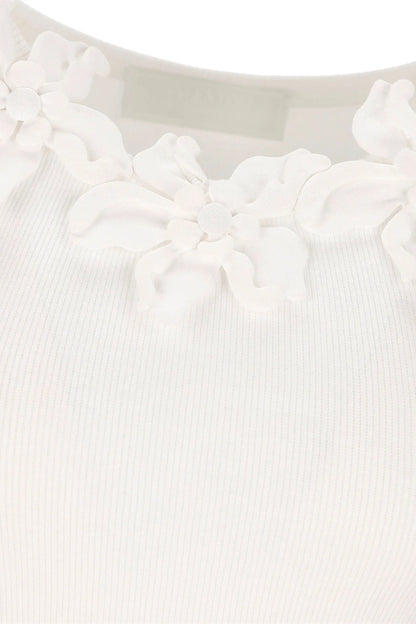 Lesley Floral Applique Round Neck Top
