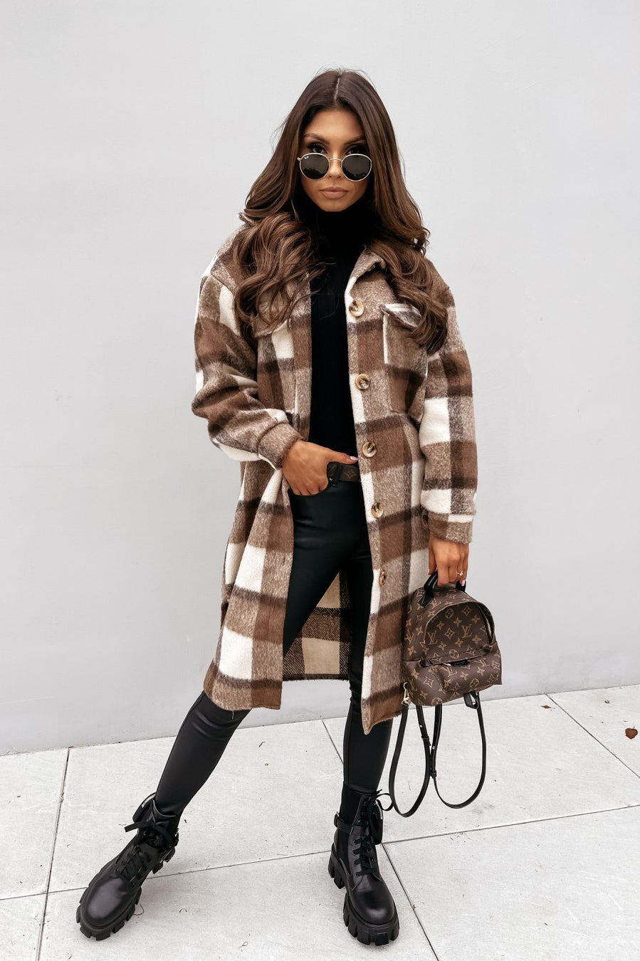 Plaid Button Down Shirt Coat