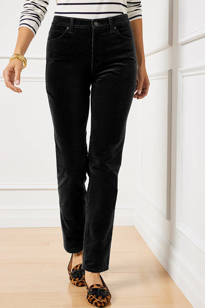 STRETCH CORDUROY STRAIGHT LEG PANTS